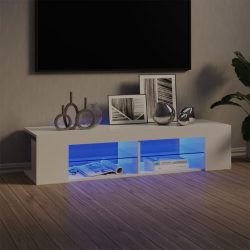   magasfényű fehér TV-szekrény LED-lámpákkal 135 x 39 x 30 cm