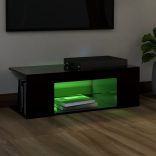 fekete TV-szekrény LED lámpákkal 90 x 39 x 30 cm
