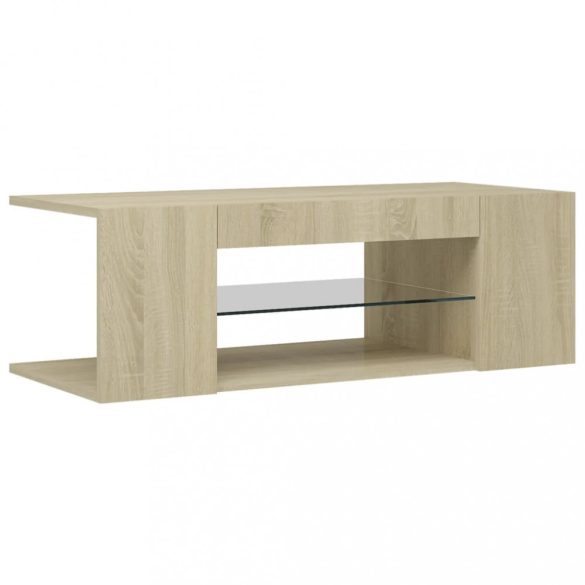 sonoma tölgy színű TV-szekrény LED lámpákkal 90 x 39 x 30 cm