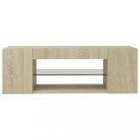 sonoma tölgy színű TV-szekrény LED lámpákkal 90 x 39 x 30 cm