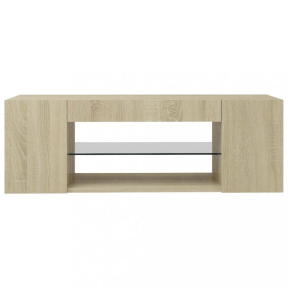 sonoma tölgy színű TV-szekrény LED lámpákkal 90 x 39 x 30 cm
