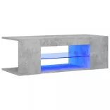 betonszürke TV-szekrény LED lámpákkal 90 x 39 x 30 cm