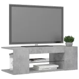 betonszürke TV-szekrény LED lámpákkal 90 x 39 x 30 cm