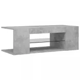 betonszürke TV-szekrény LED lámpákkal 90 x 39 x 30 cm