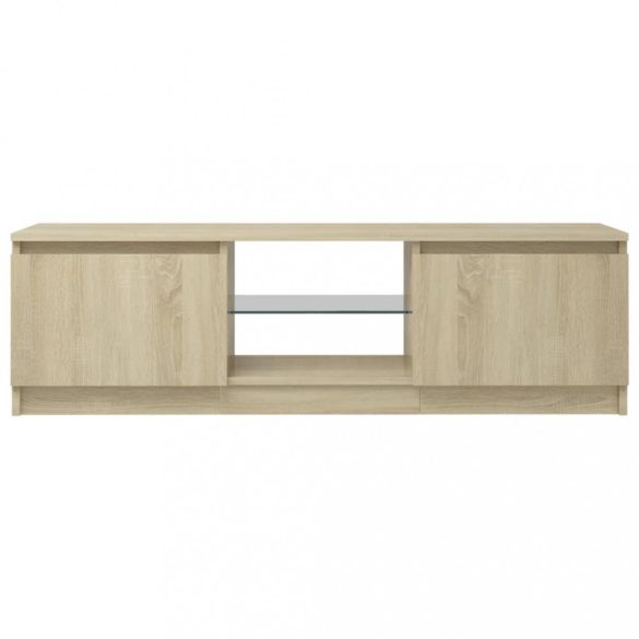 sonoma tölgy színű TV-szekrény LED lámpákkal 120x30x36 cm