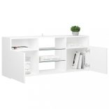 fehér TV-szekrény LED lámpákkal 120 x 30 x 50 cm