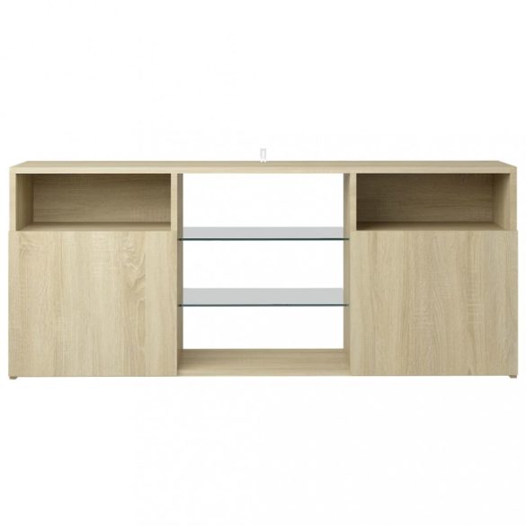 sonoma tölgy színű TV-szekrény LED lámpákkal 120x30x50 cm