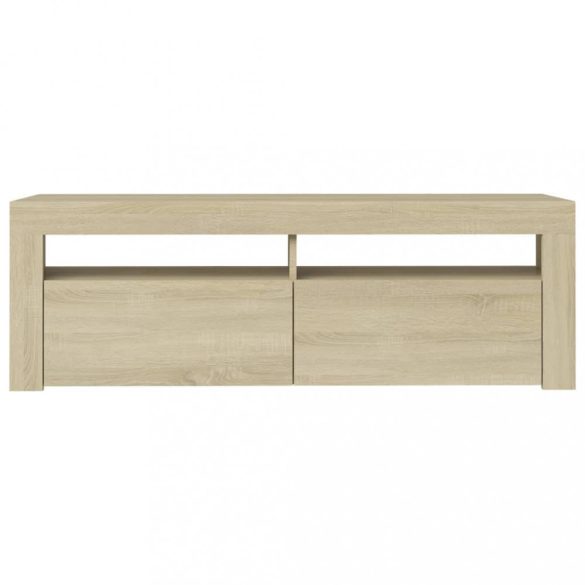 sonoma tölgy színű TV-szekrény LED-lámpákkal 120 x 35 x 40 cm