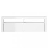 magasfényű fehér TV-szekrény LED lámpákkal 120 x 35 x 40 cm