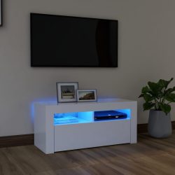 fehér TV-szekrény LED-lámpákkal 90 x 35 x 40 cm