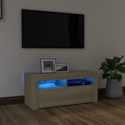   sonoma tölgy színű TV-szekrény LED-világítással 90 x 35 x 40 cm