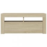 sonoma tölgy színű TV-szekrény LED-világítással 90 x 35 x 40 cm