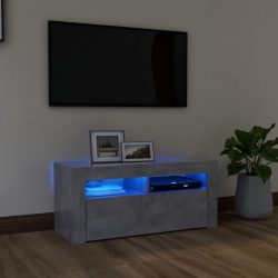   betonszürke TV-szekrény LED-világítással 90 x 35 x 40 cm