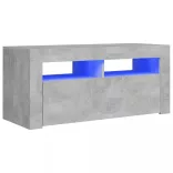 betonszürke TV-szekrény LED-világítással 90 x 35 x 40 cm