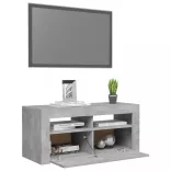 betonszürke TV-szekrény LED-világítással 90 x 35 x 40 cm