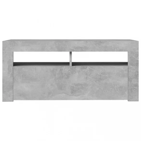 betonszürke TV-szekrény LED-világítással 90 x 35 x 40 cm