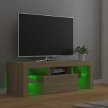sonoma tölgy színű TV-szekrény LED-lámpákkal 120 x 35 x 40 cm