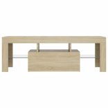 sonoma tölgy színű TV-szekrény LED-lámpákkal 120 x 35 x 40 cm