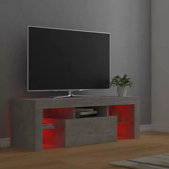 betonszürke TV-szekrény LED-lámpákkal 120 x 35 x 40 cm
