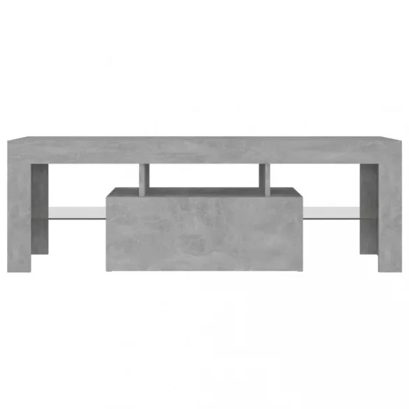 betonszürke TV-szekrény LED-lámpákkal 120 x 35 x 40 cm