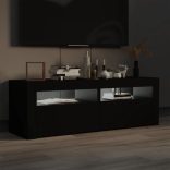 fekete TV-szekrény LED-lámpákkal 120 x 35 x 40 cm