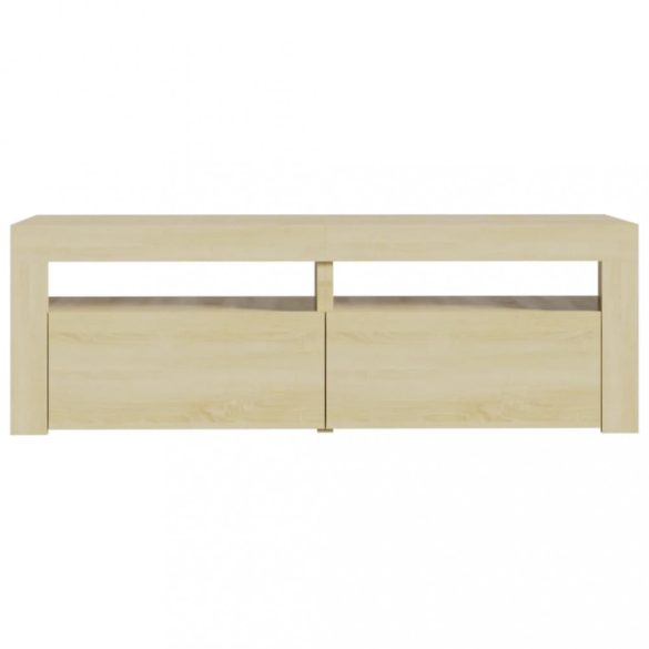 sonoma tölgy színű TV-szekrény LED-lámpákkal 120 x 35 x 40 cm
