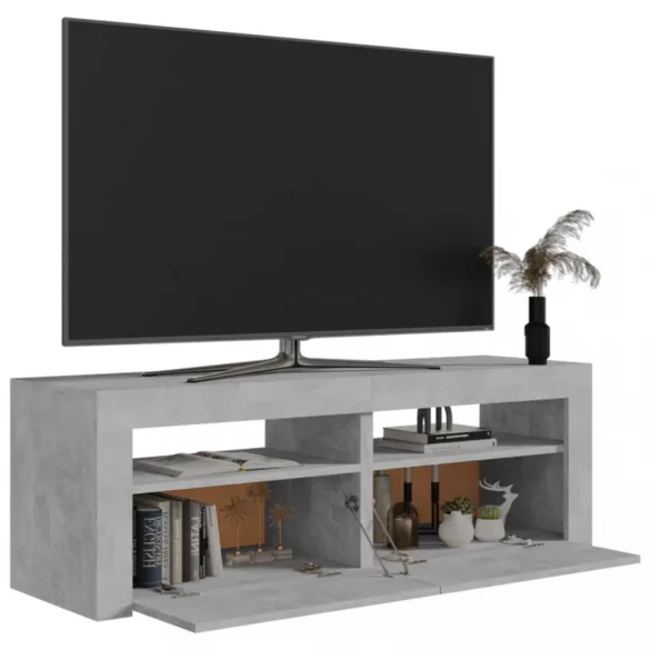 betonszürke TV-szekrény LED-lámpákkal 120 x 35 x 40 cm