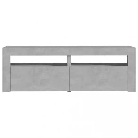 betonszürke TV-szekrény LED-lámpákkal 120 x 35 x 40 cm