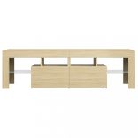 sonoma tölgy színű TV-szekrény LED-lámpákkal 140 x 36,5 x 40 cm
