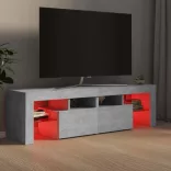 betonszürke TV-szekrény LED-lámpákkal 140 x 36,5 x 40 cm