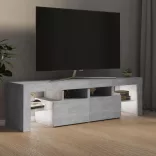 betonszürke TV-szekrény LED-lámpákkal 140 x 36,5 x 40 cm