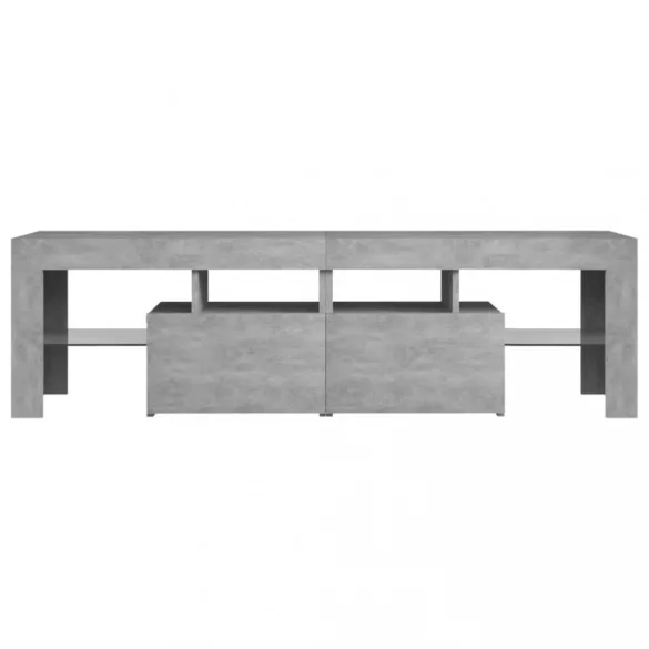 betonszürke TV-szekrény LED-lámpákkal 140 x 36,5 x 40 cm