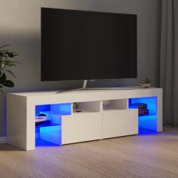   magasfényű fehér TV-szekrény LED-lámpákkal 140 x 36,5 x 40 cm