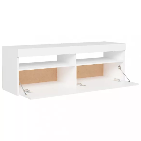 fehér TV-szekrény LED-lámpákkal 120 x 35 x 40 cm