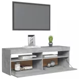 betonszürke TV-szekrény LED-lámpákkal 120 x 35 x 40 cm