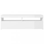 magasfényű fehér TV-szekrény LED-lámpákkal 120 x 35 x 40 cm