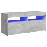 betonszürke TV-szekrény LED-világítással 90 x 35 x 40 cm