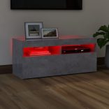 betonszürke TV-szekrény LED-világítással 90 x 35 x 40 cm