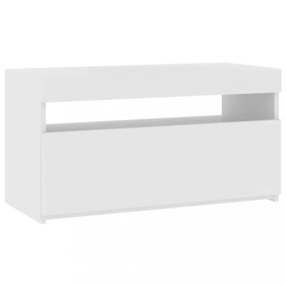 fehér TV-szekrény LED-világítással 75 x 35 x 40 cm