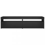 2 db fekete TV-szekrény LED-világítással 75 x 35 x 40 cm