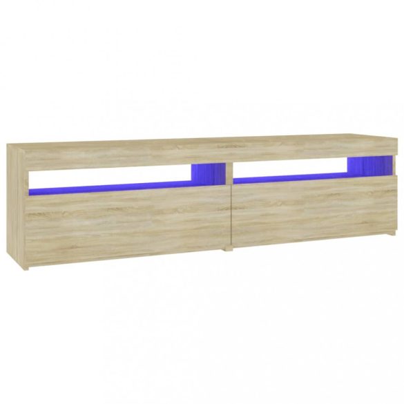 2 db sonoma tölgy színű TV-szekrény LED-ekkel 75 x 35 x 40 cm