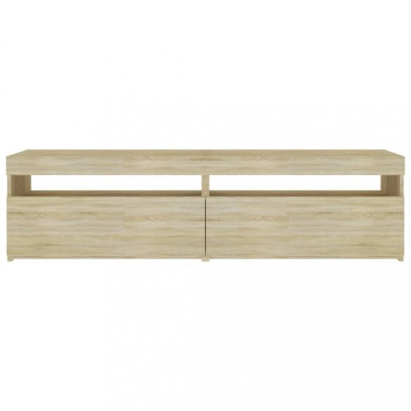 2 db sonoma tölgy színű TV-szekrény LED-ekkel 75 x 35 x 40 cm