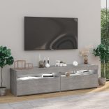2 db betonszürke TV-szekrény LED-világítással 75 x 35 x 40 cm