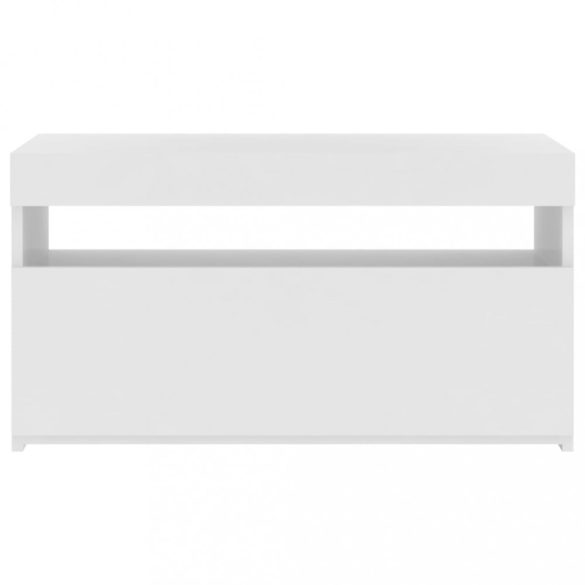 magasfényű fehér TV-szekrény LED-világítással 75x35x40 cm