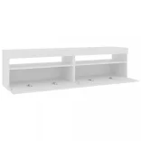 2 db magasfényű fehér TV-szekrény LED-világítással 75x35x40 cm