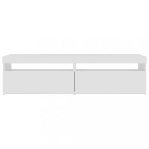 2 db magasfényű fehér TV-szekrény LED-világítással 75x35x40 cm