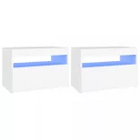 2 db fehér TV-szekrény LED-lámpákkal 60 x 35 x 40 cm