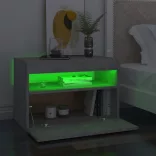 betonszürke TV-szekrény LED-lámpákkal 60 x 35 x 40 cm