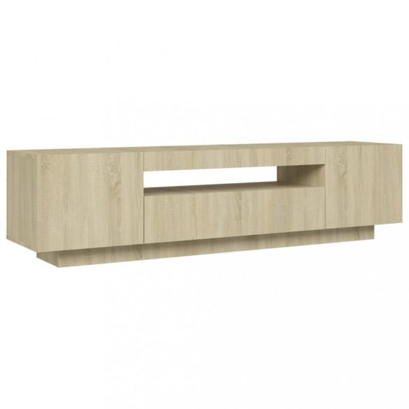 sonoma tölgy színű TV-szekrény LED-lámpákkal 160 x 35 x 40 cm