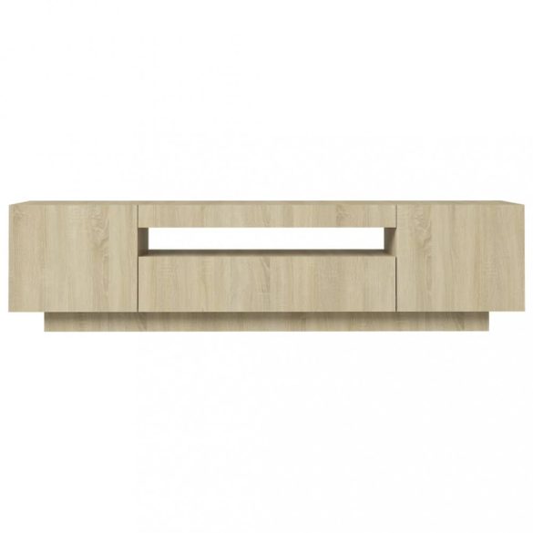 sonoma tölgy színű TV-szekrény LED-lámpákkal 160 x 35 x 40 cm